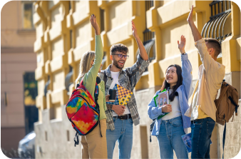 Students celebrating abroad